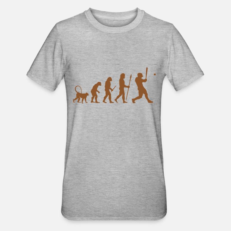 Baseball Evolution - Unisex Polycotton T-Shirt - heather grey