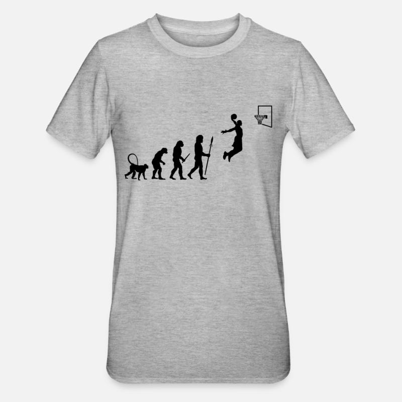 Évolution du basketball - T-shirt polycoton Unisexe - gris chiné