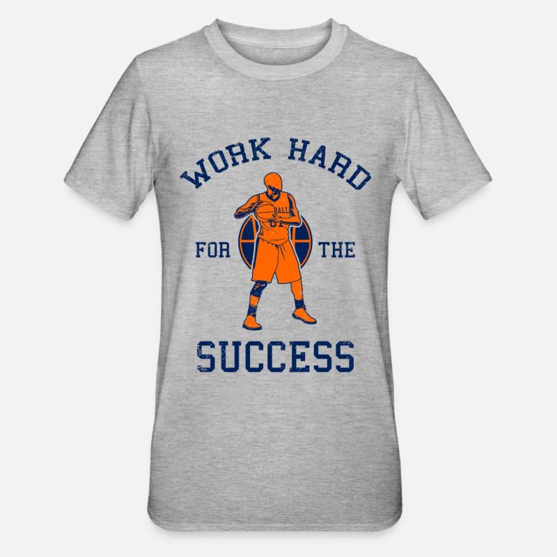 Travailler dur pour le succès - T-shirt polycoton Unisexe - gris chiné