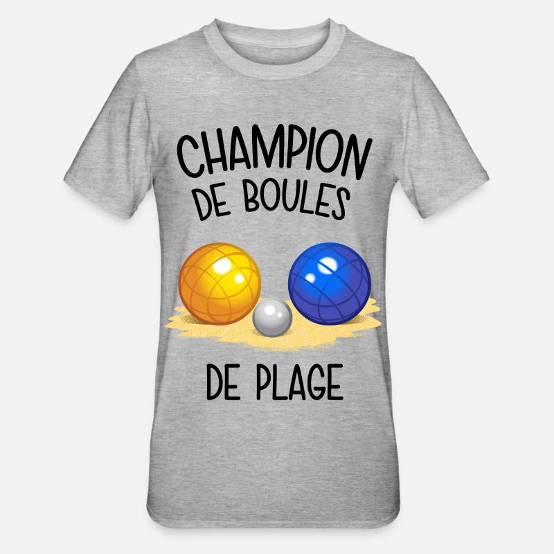 Champion de boules de plage - T-shirt polycoton Unisexe - gris chiné
