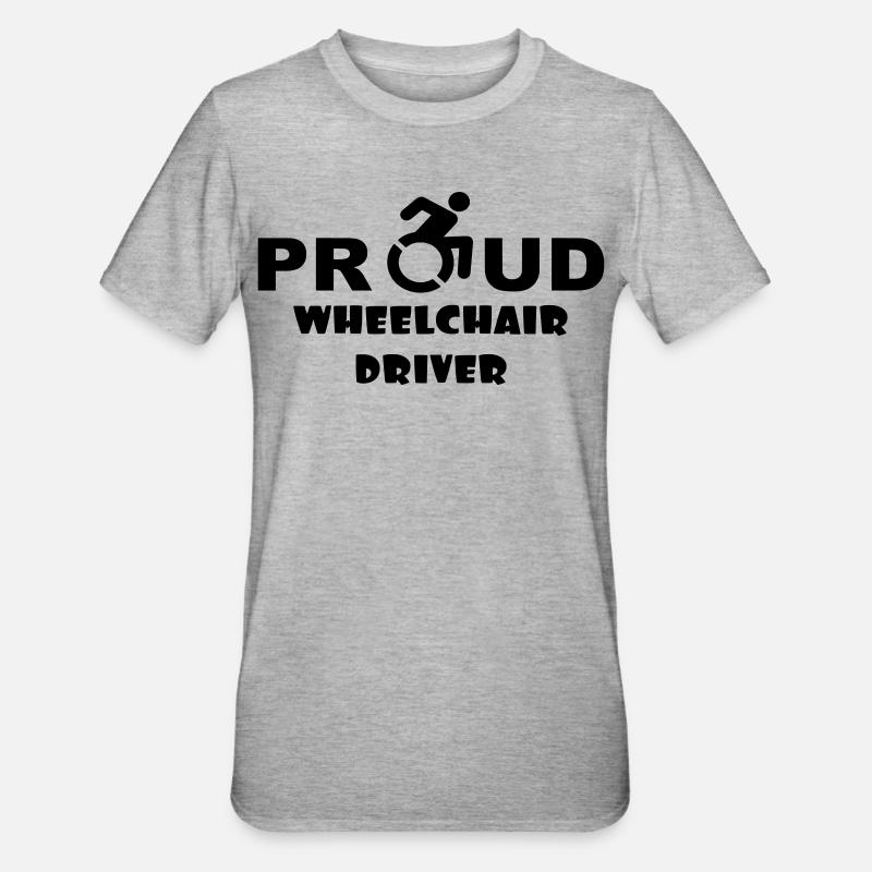 Stolzer Rollstuhlfahrer * - Unisex Polycotton T-Shirt - Grau meliert