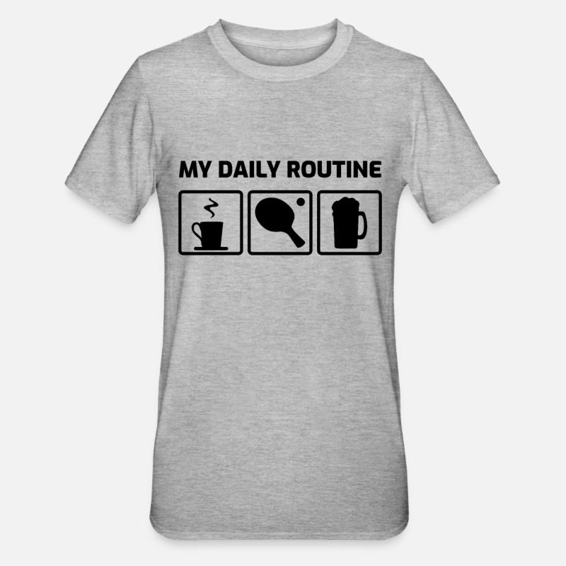 Café de ping-pong - T-shirt polycoton Unisexe - gris chiné