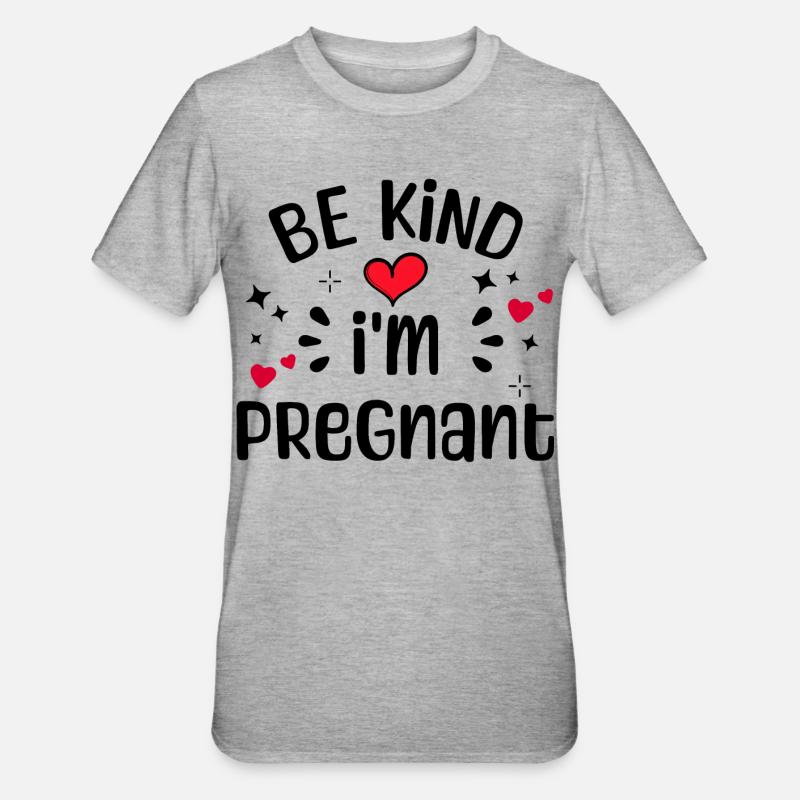 Coeur Grossesse Grossesse Déclaration Mère - T-shirt polycoton Unisexe - gris chiné