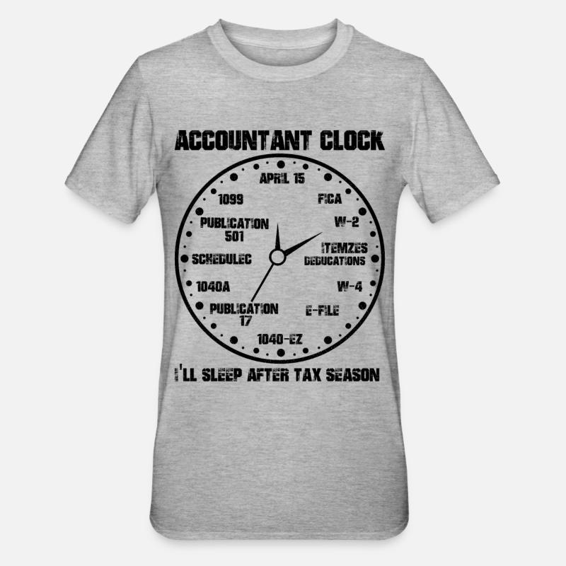 Drôle d’horloge comptable CPA Comptabilité - T-shirt polycoton Unisexe - gris chiné