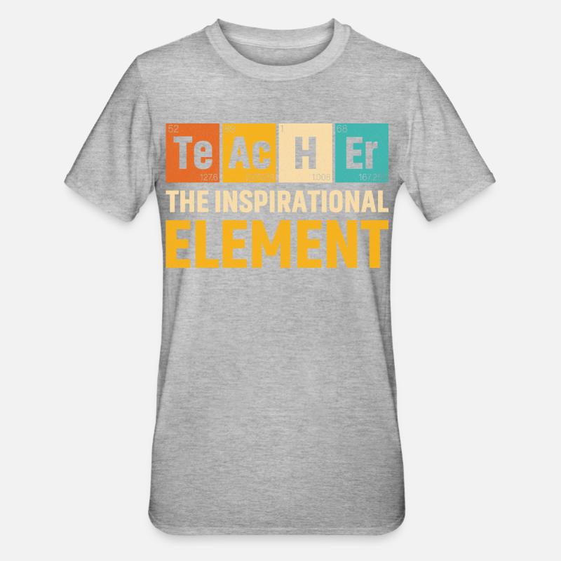 Lehrer Das inspirierende Element Lehrer - Unisex Polycotton T-Shirt - Grau meliert