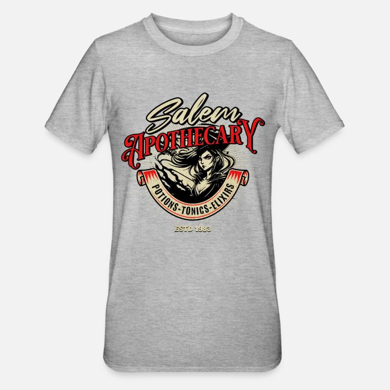Sorcière apothicaire de Salem - T-shirt polycoton Unisexe - gris chiné