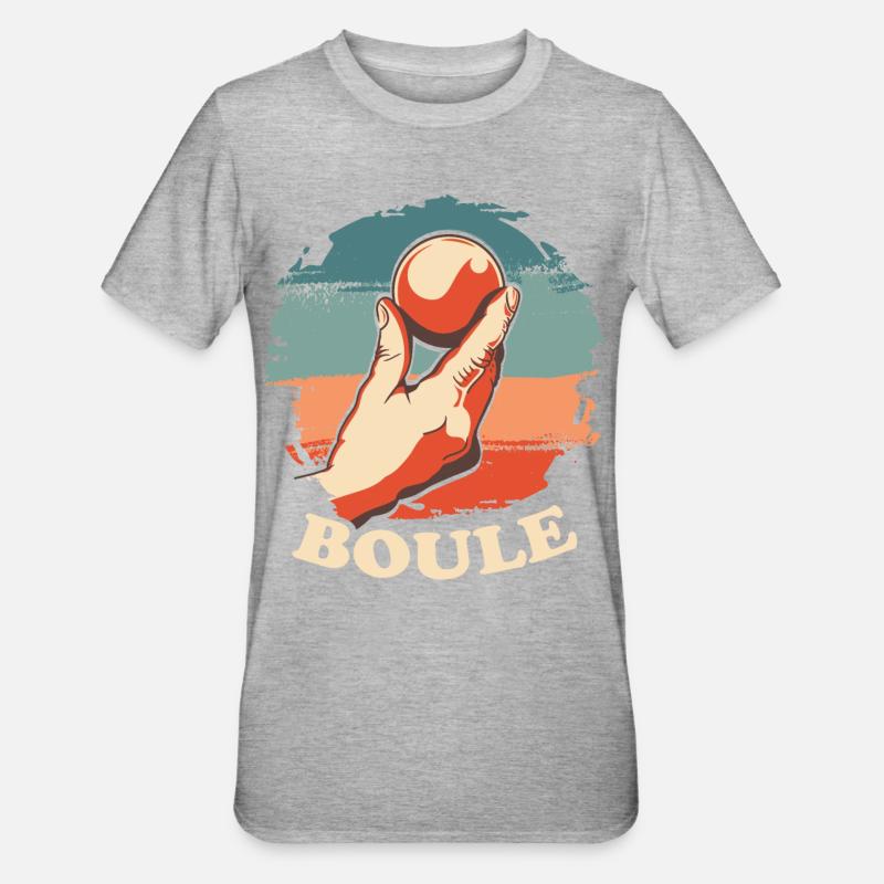 Boules de boule pour Bouler Boccia Jeu Botcha Boule - T-shirt polycoton Unisexe - gris chiné