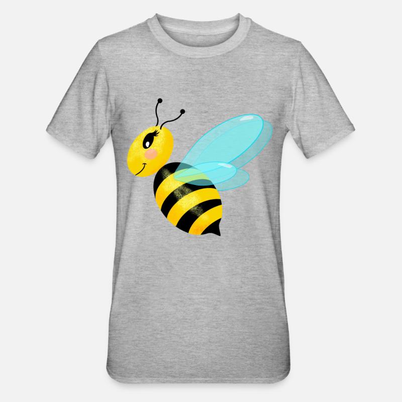 Abeille gracieuse voletant - T-shirt polycoton Unisexe - gris chiné
