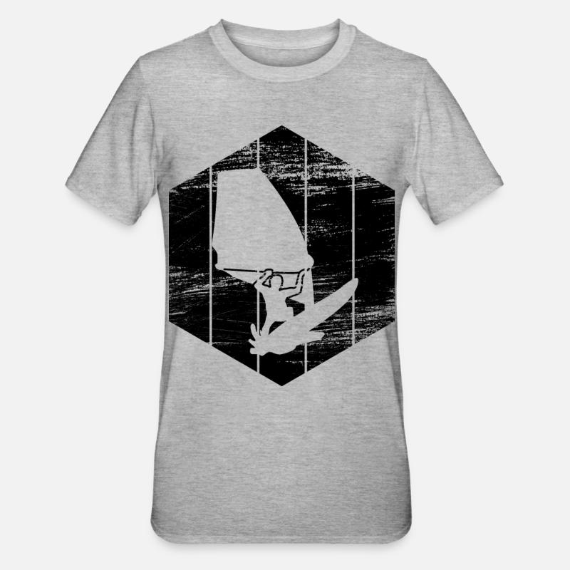 Windsurfer sketch - Unisex Polycotton T-Shirt - heather grey