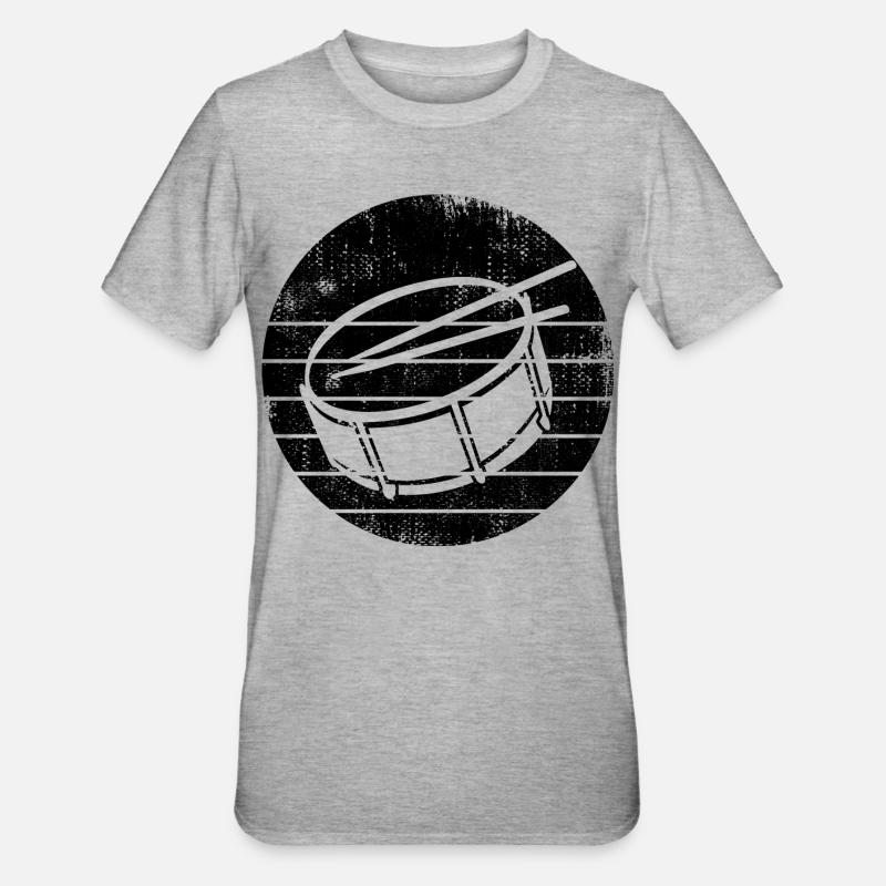 Kleine Trommel - Unisex Polycotton T-Shirt - Grau meliert