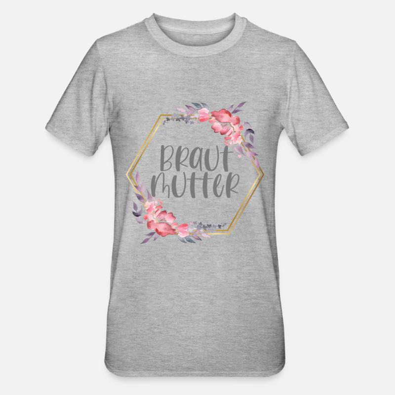 Brautmutter Verlobung Boho Team Bride Geschenk - Unisex Polycotton T-Shirt - Grau meliert