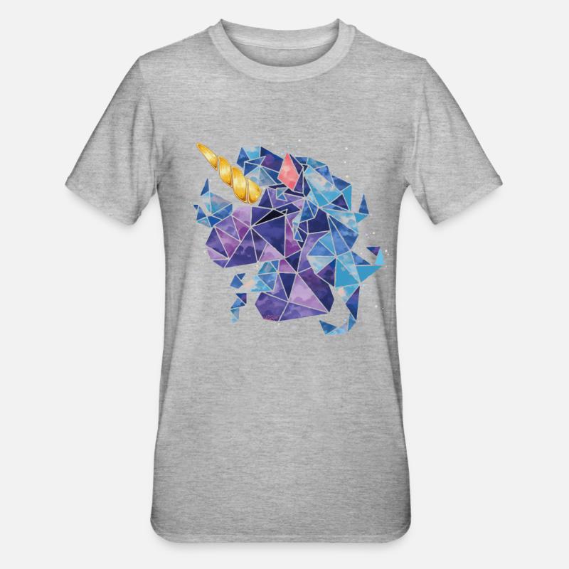 Licorne Luna Chibi Enfant - T-shirt polycoton Unisexe - gris chiné