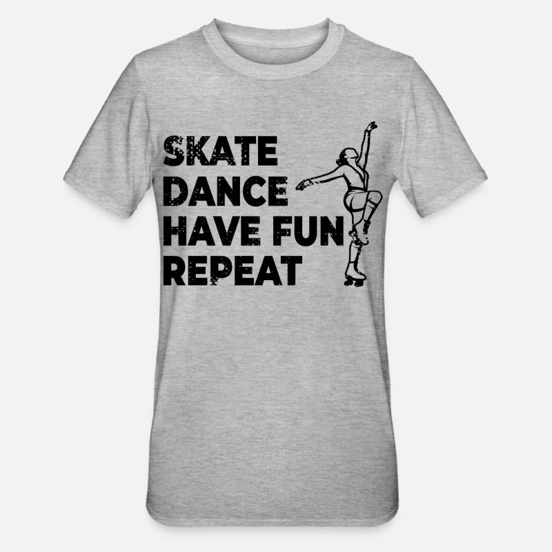 Skating, dancing, having fun, repeating - Unisex Polycotton T-Shirt - heather grey