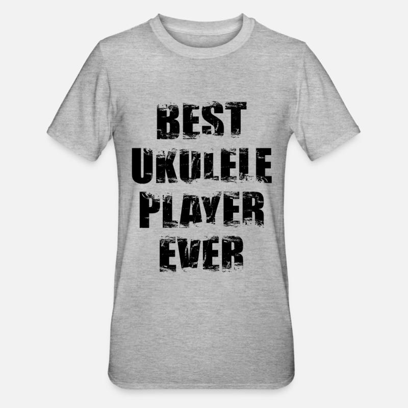Bester Ukulelist - Unisex Polycotton T-Shirt - Grau meliert
