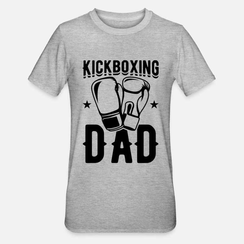 Kickboxer Papa - Unisex Polycotton T-Shirt - Grau meliert