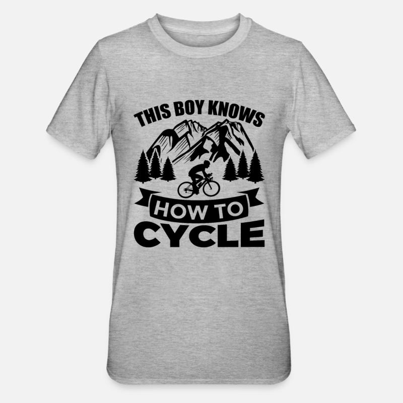 Radfahrer Junge - Unisex Polycotton T-Shirt - Grau meliert