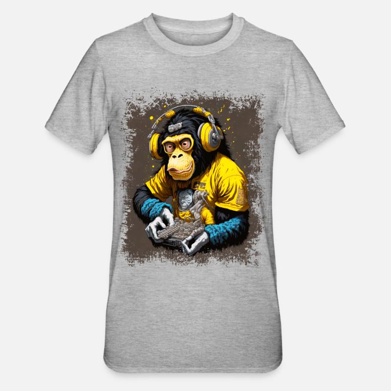DJ Affe - Unisex Polycotton T-Shirt - Grau meliert