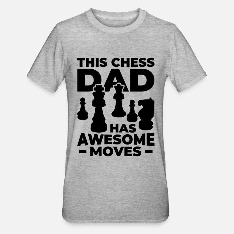 Papa d’échecs - T-shirt polycoton Unisexe - gris chiné