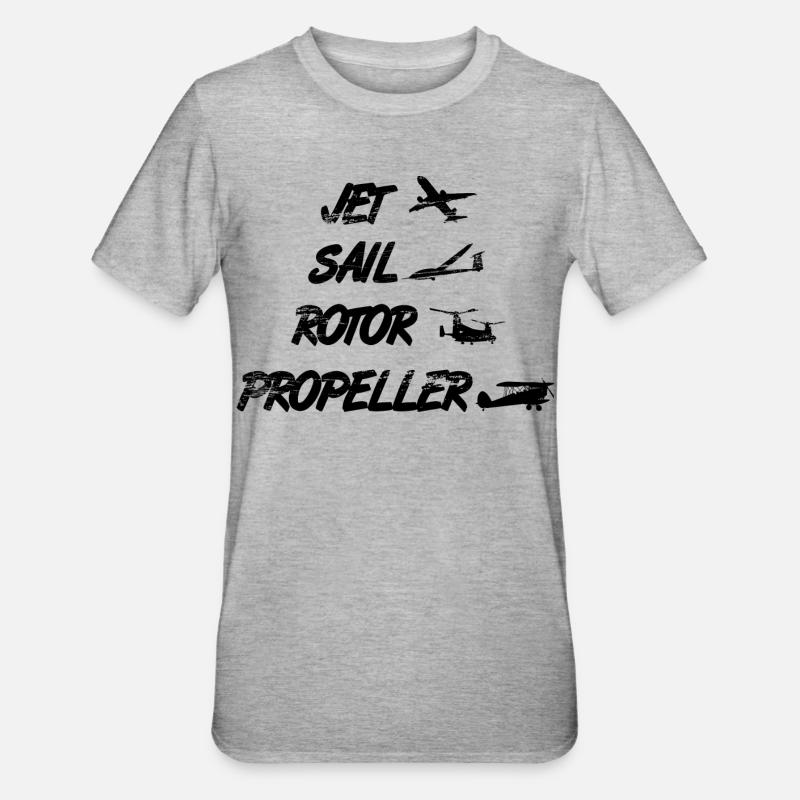 Flugzeug Enthusiast - Unisex Polycotton T-Shirt - Grau meliert