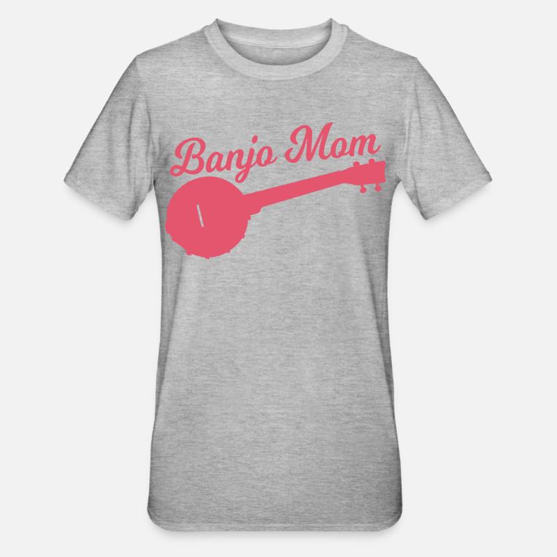 Mère joueuse de banjo - T-shirt polycoton Unisexe - gris chiné