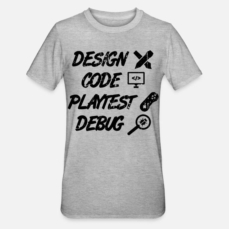 Design Code Playtest Debug - Unisex Polycotton T-Shirt - heather grey
