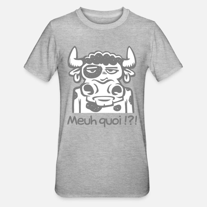 Meuh quoi ! - T-shirt polycoton Unisexe - gris chiné