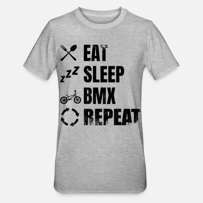 BMX Radfahrer Routine - Unisex Polycotton T-Shirt - Grau meliert