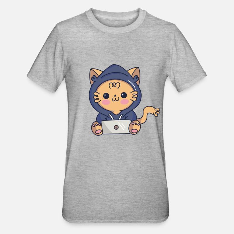 Cat-cker - T-shirt polycoton Unisexe - gris chiné