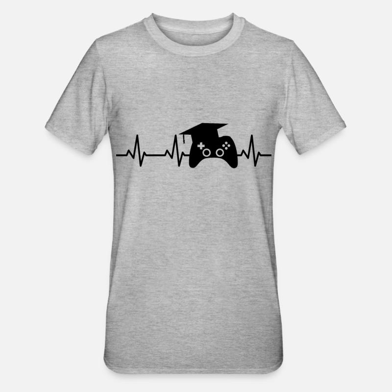 Game Developer Heartbeat - Unisex Polycotton T-Shirt - heather grey
