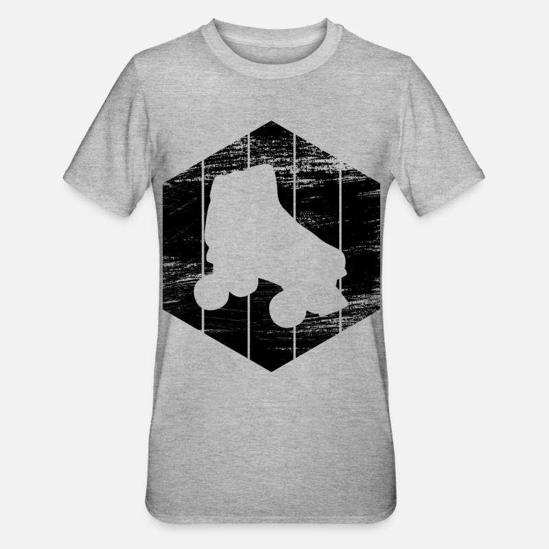 Roller Skates Drawing - Unisex Polycotton T-Shirt - heather grey