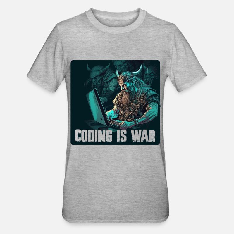 Programming Vikings - Unisex Polycotton T-Shirt - heather grey