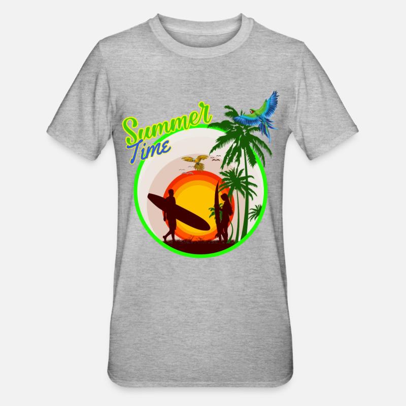 heure d'été - T-shirt polycoton Unisexe - gris chiné