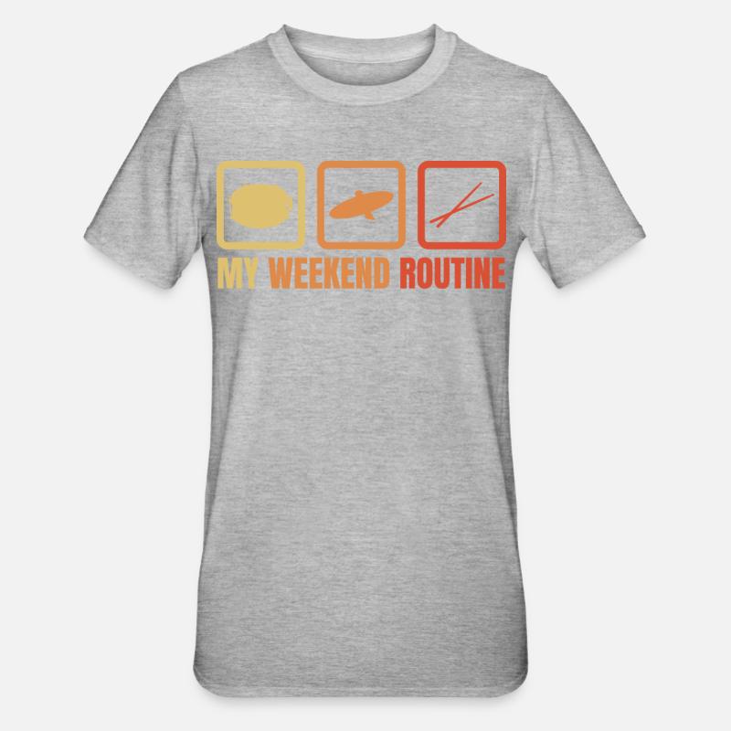 Ma routine du week-end - T-shirt polycoton Unisexe - gris chiné