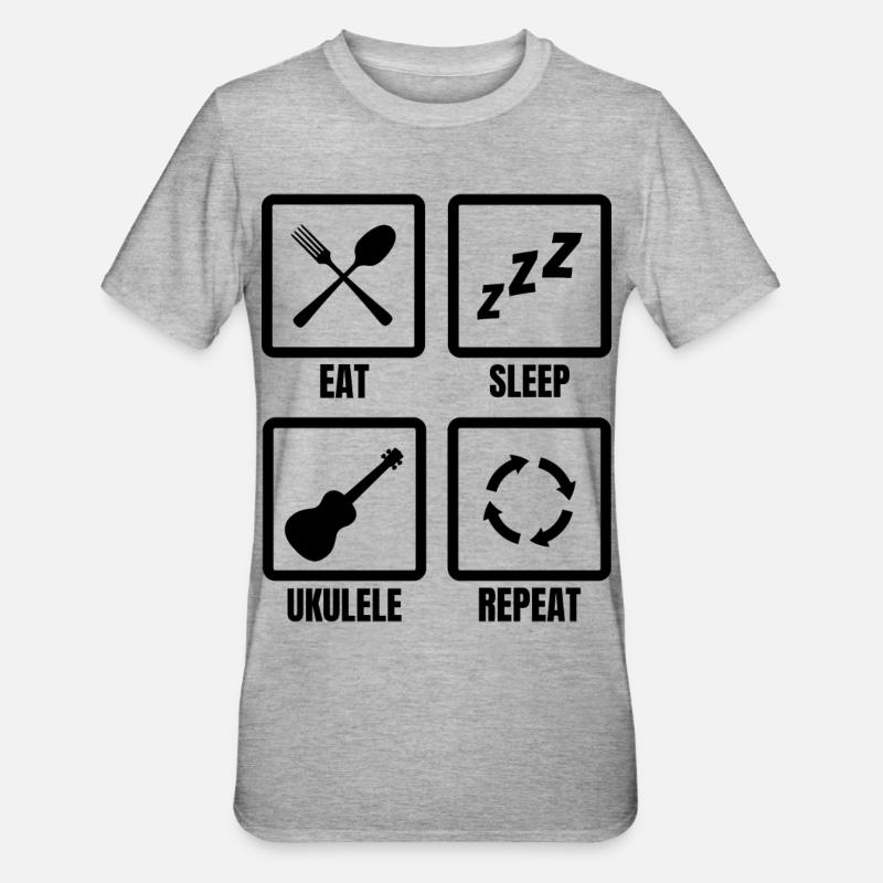 Routine du joueur de ukulélé - T-shirt polycoton Unisexe - gris chiné