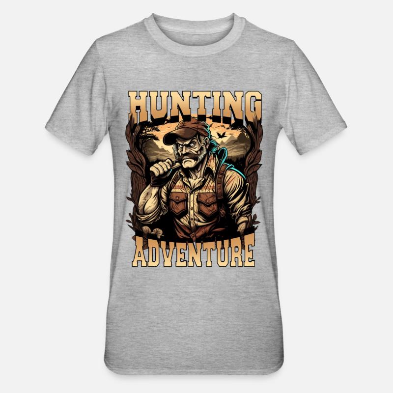 Des chasseurs à l’aventure - T-shirt polycoton Unisexe - gris chiné