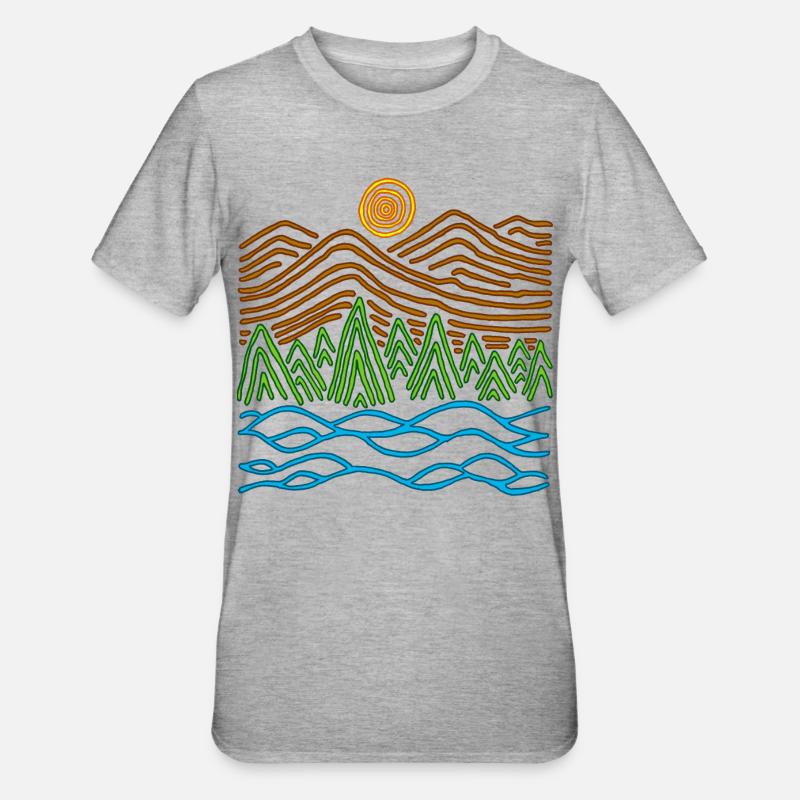 Paysage étrange - T-shirt polycoton Unisexe - gris chiné