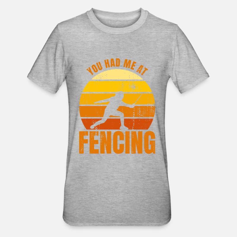 Fecht Witz - Unisex Polycotton T-Shirt - Grau meliert