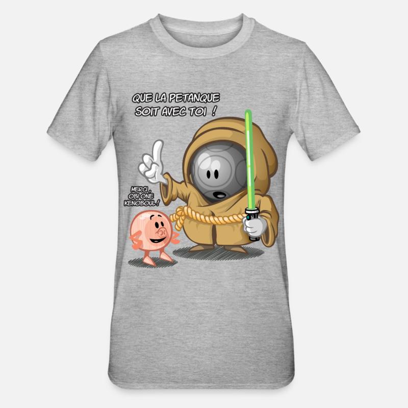 Que la pétanque soit avec toi ! - T-shirt polycoton Unisexe - gris chiné