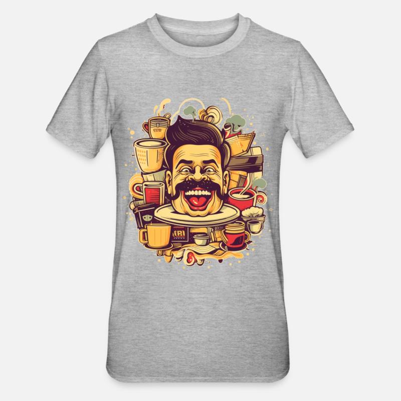 Fou de café - T-shirt polycoton Unisexe - gris chiné