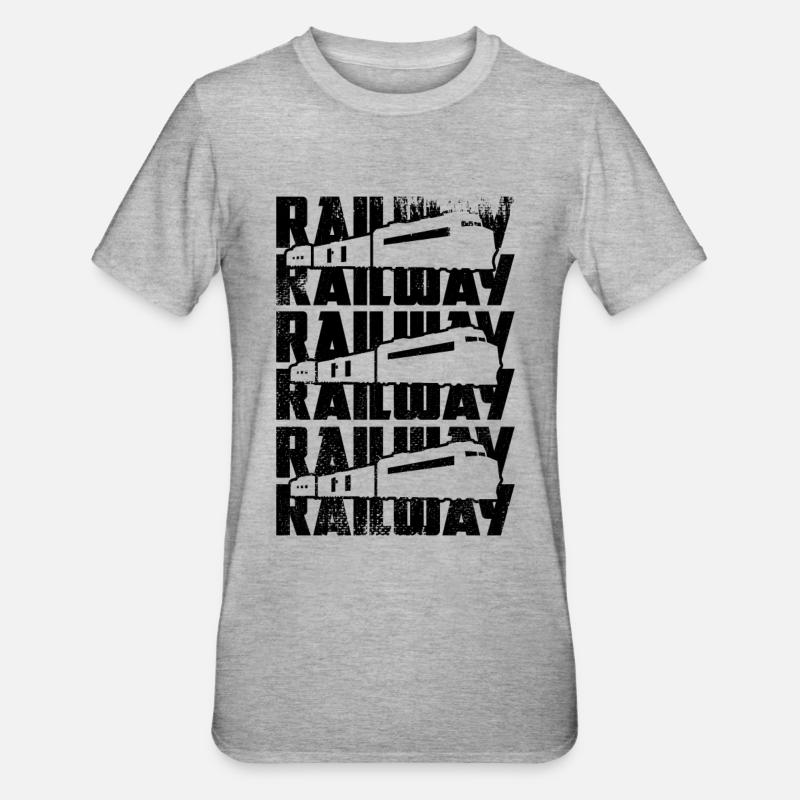 Chemin de fer - T-shirt polycoton Unisexe - gris chiné