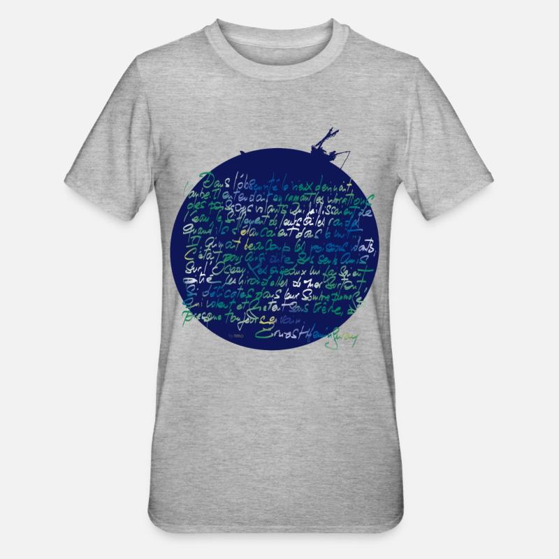 Il vecchio e il mare - Maglietta unisex, mix cotone e poliestere - grigio melange