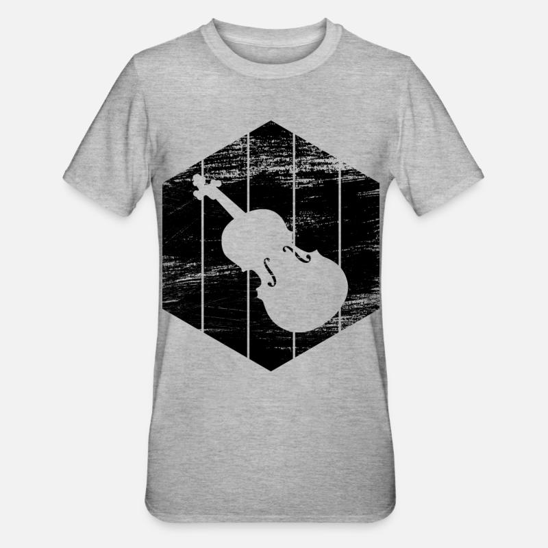 Violin Drawing - Unisex Polycotton T-Shirt - heather grey