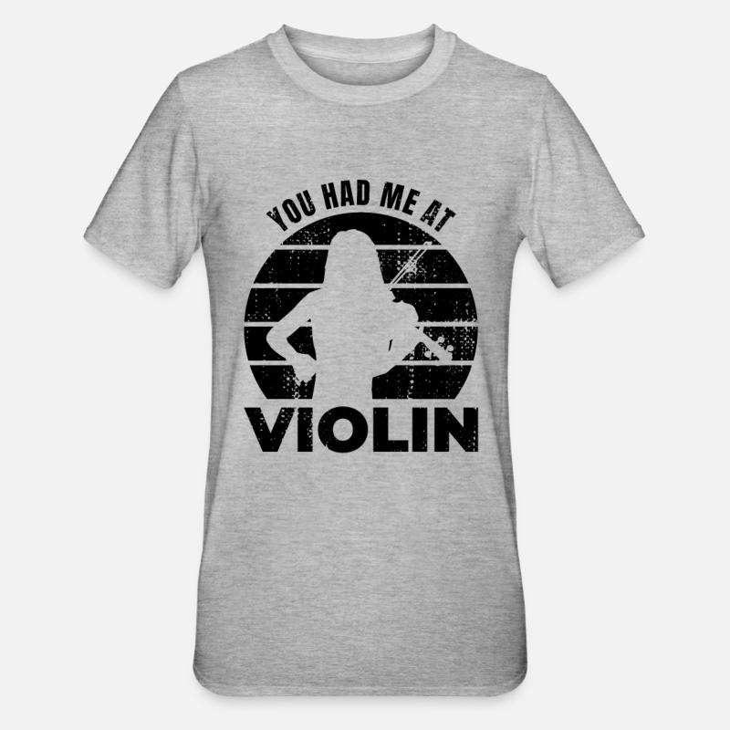 Tu m’avais au violon - T-shirt polycoton Unisexe - gris chiné