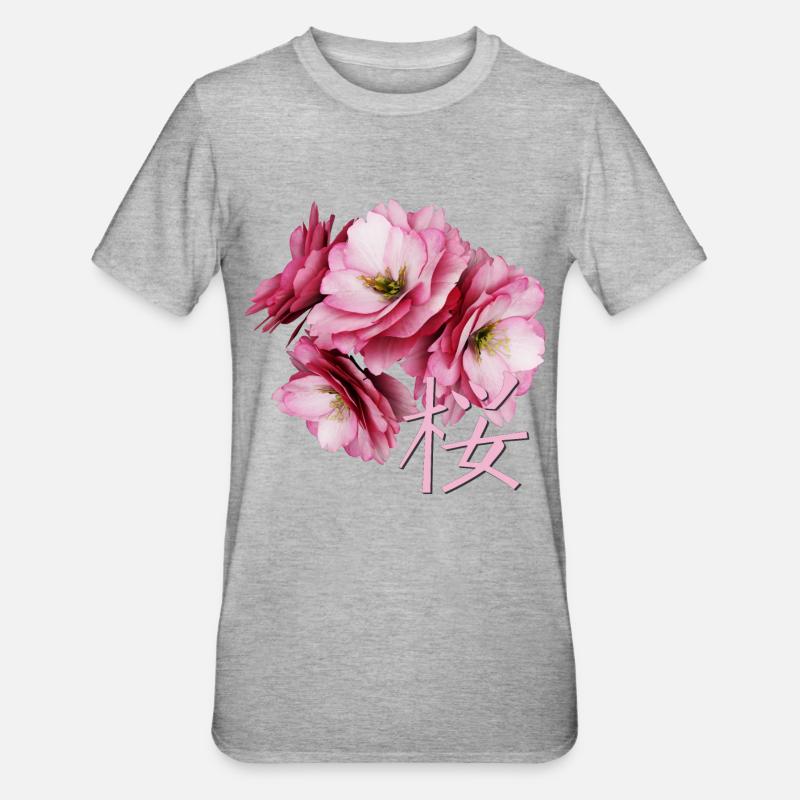 Fleur de cerisier - T-shirt polycoton Unisexe - gris chiné