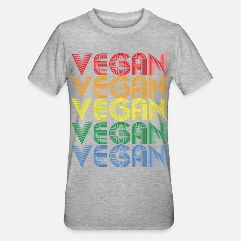 Regenbogen VEGAN Statement - Unisex Polycotton T-Shirt - Grau meliert