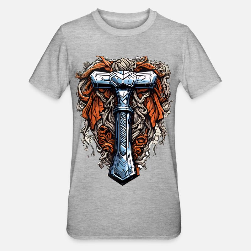 Le marteau de Thor - T-shirt polycoton Unisexe - gris chiné
