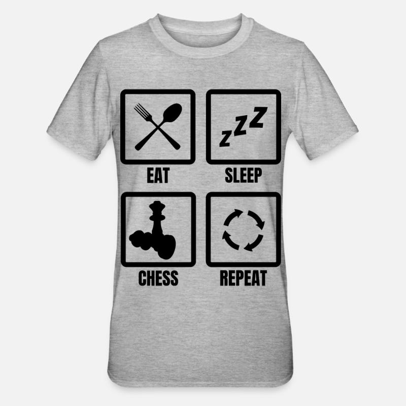 Routine d’échecs - T-shirt polycoton Unisexe - gris chiné