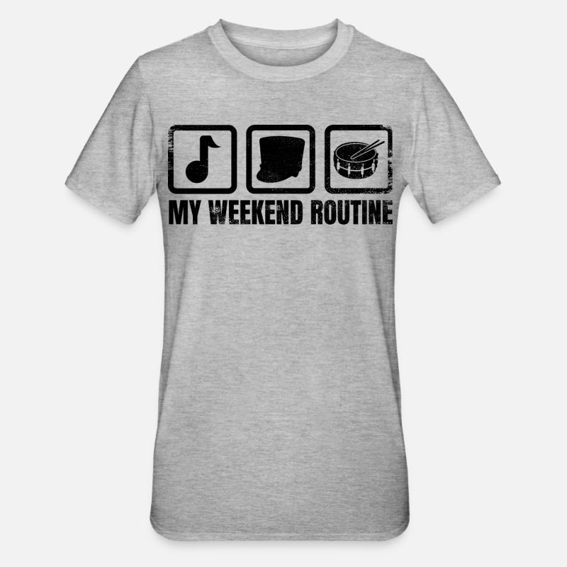 Ma routine du week-end - T-shirt polycoton Unisexe - gris chiné