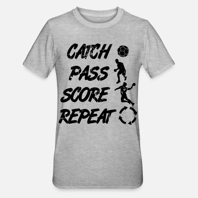 Catch, Pass, Repeat, Points - Unisex Polycotton T-Shirt - heather grey
