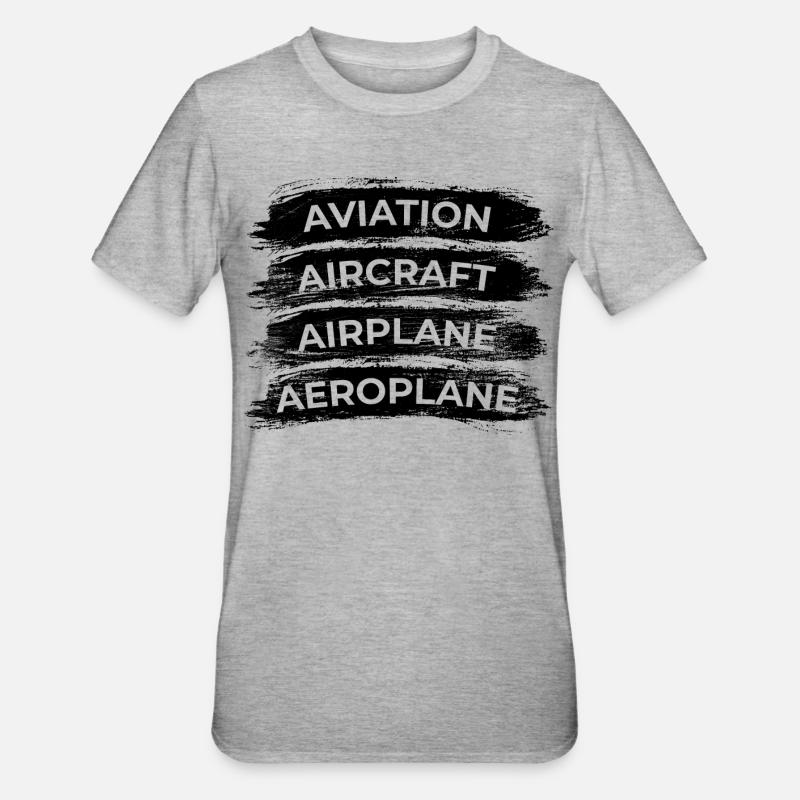 Plane Spotter Routine - Unisex Polycotton T-Shirt - Grau meliert